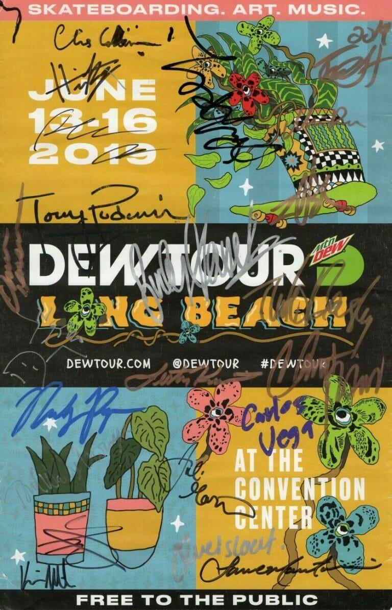 2019 DEW TOUR SKATEBOARDING AUTOGRAPHED 11X17 POSTER BEASLEY COLBOURN GV910468
 COLLECTIBLE MEMORABILIA