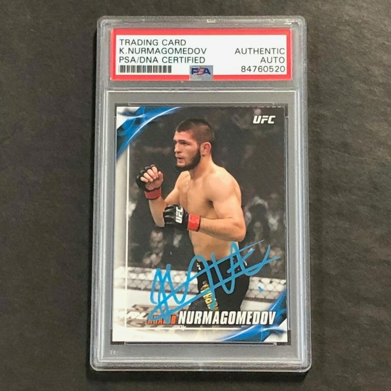 2019 UFC TOPPS #100 KHABIB NURMAGOMEDOV SIGNED CARD AUTO PSA SLABBED
 COLLECTIBLE MEMORABILIA