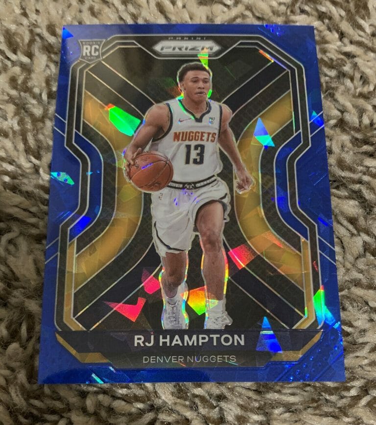 2020-2021 PANINI PRIZM RJ HAMPTON #286 BLUE ICE PRIZM /125 RC
 COLLECTIBLE MEMORABILIA