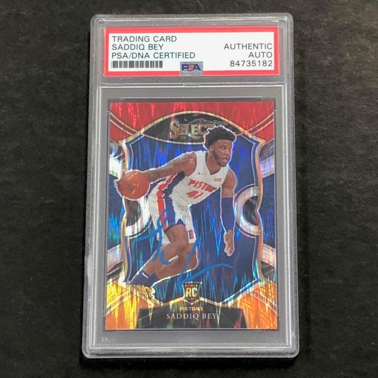 2020-21 PANINI SELECT #79 SADDIQ BEY SIGNED CARD AUTO PSA SLABBED RC PISTONS
 COLLECTIBLE MEMORABILIA