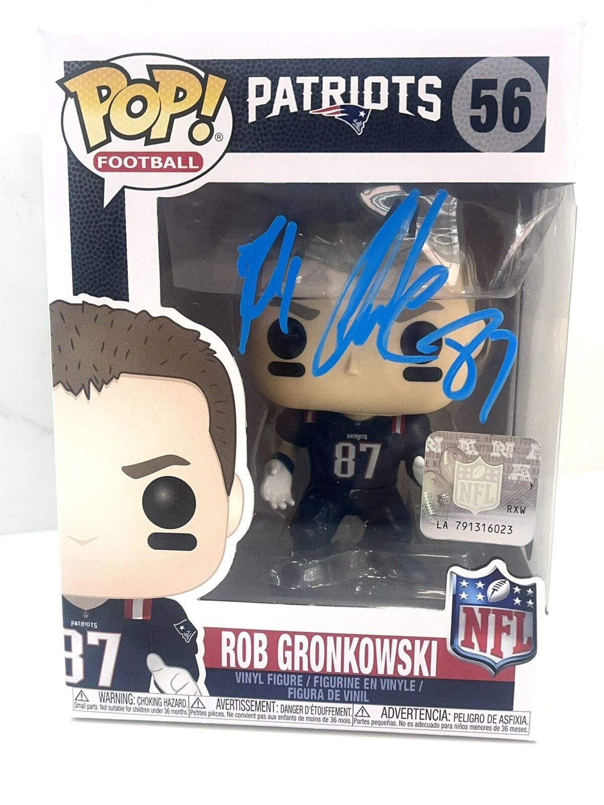 Rob Gronkowski Signed Funko Pop #56 New England Patriots Beckett Cert BAS
