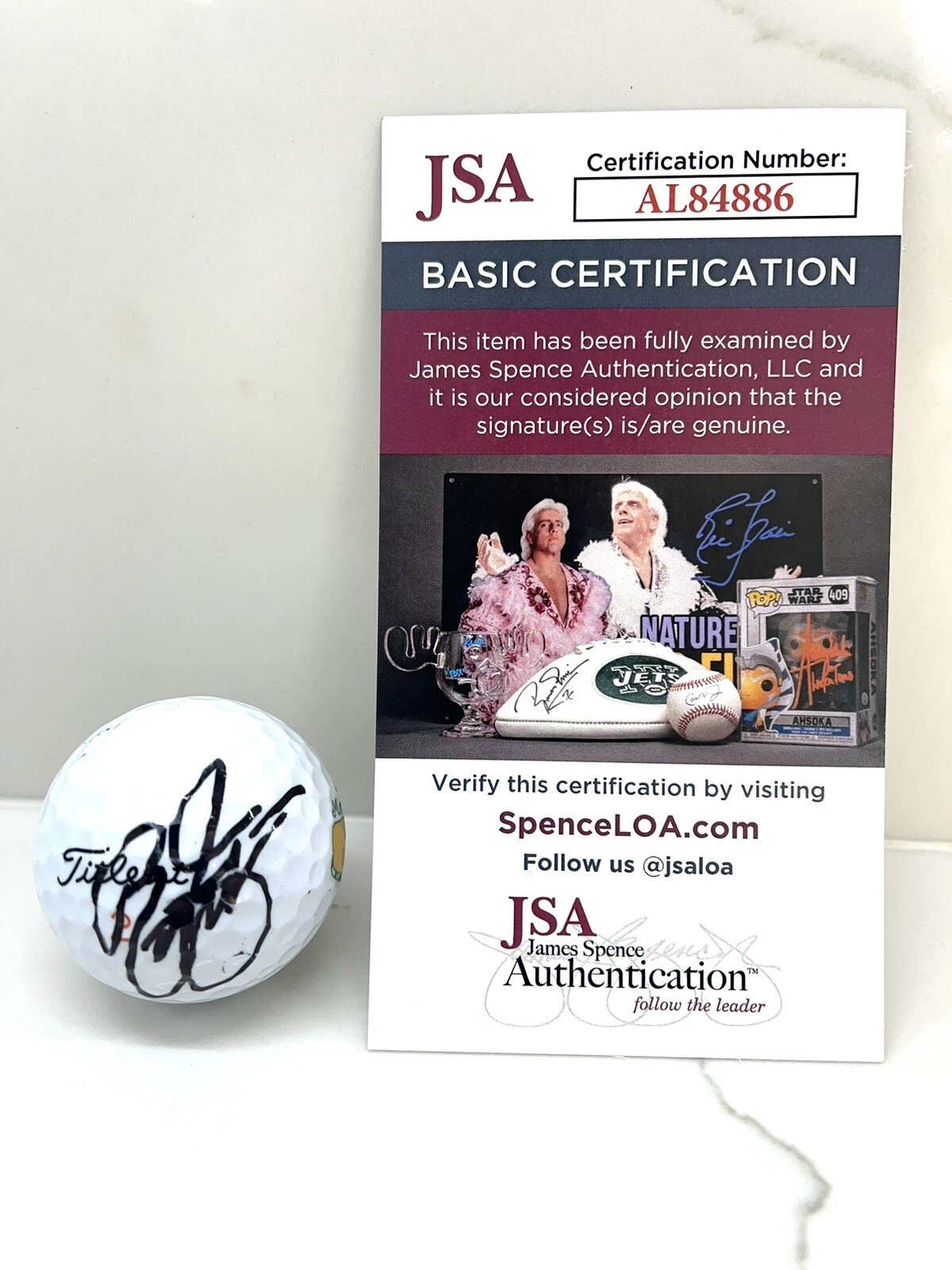 RICKIE FOWLER HAND SIGNED AUTO MASTERS LOGO GOLF BALL JSA CERT AL84886 #4

