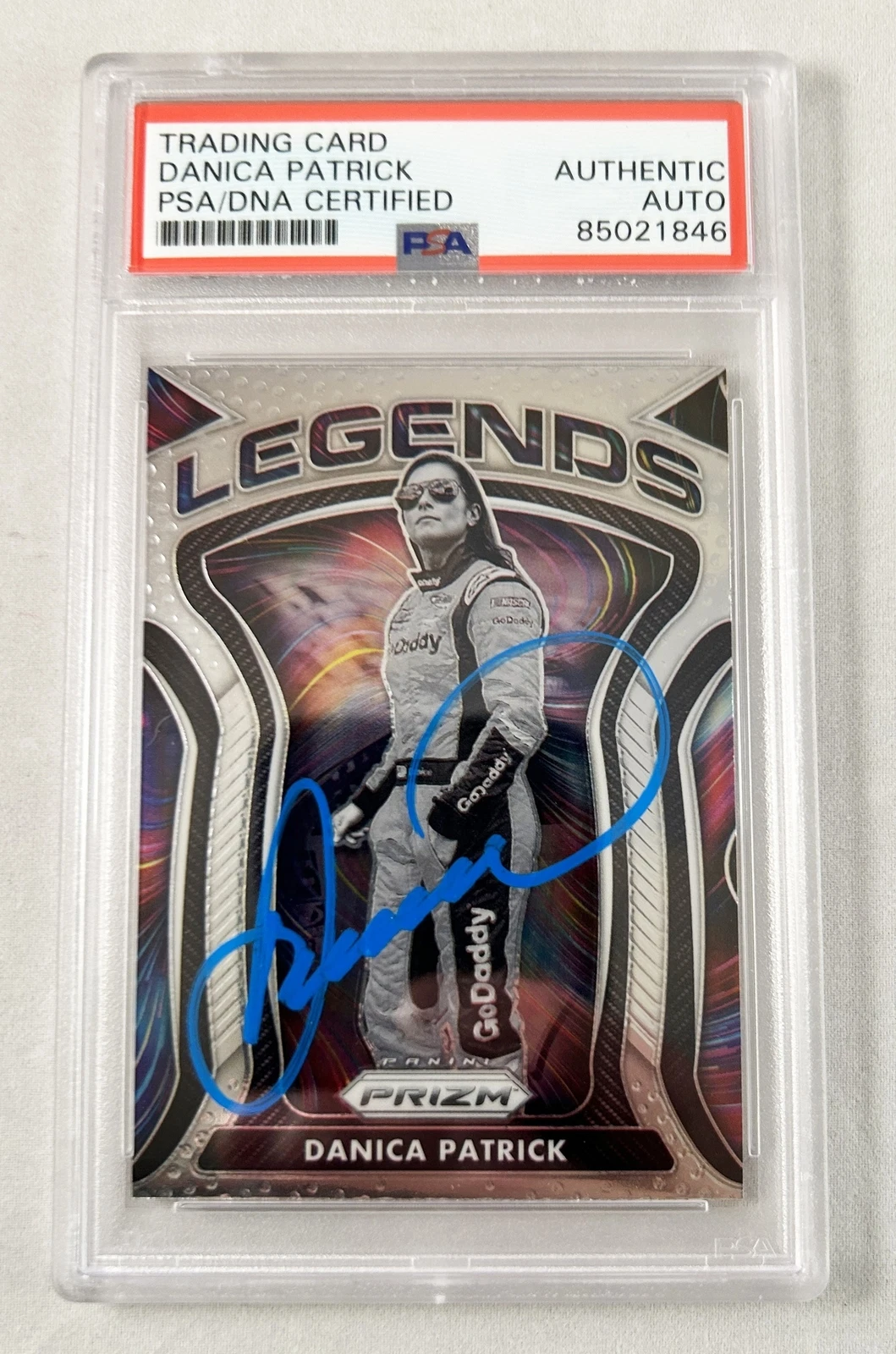 Danica Patrick Signed Card 2021 Panini Prizm Legends #90 Nascar PSA/DNA COA
