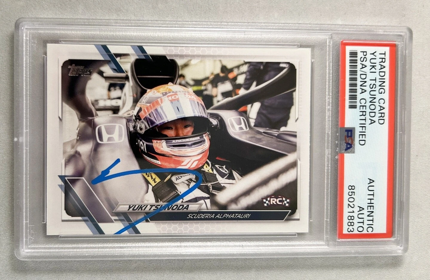 Yuki Tsunoda Signed Rookie Card 2021 Topps #37 Formula 1 F1 Alpha Tauri PSA/D...
