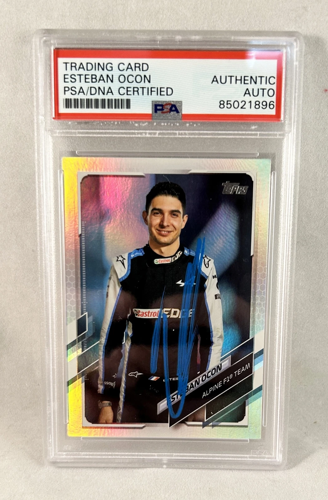 Esteban Ocon Signed Card 2021 Topps Chrome #10 Formula 1 F1 Alpine PSA/DNA COA
