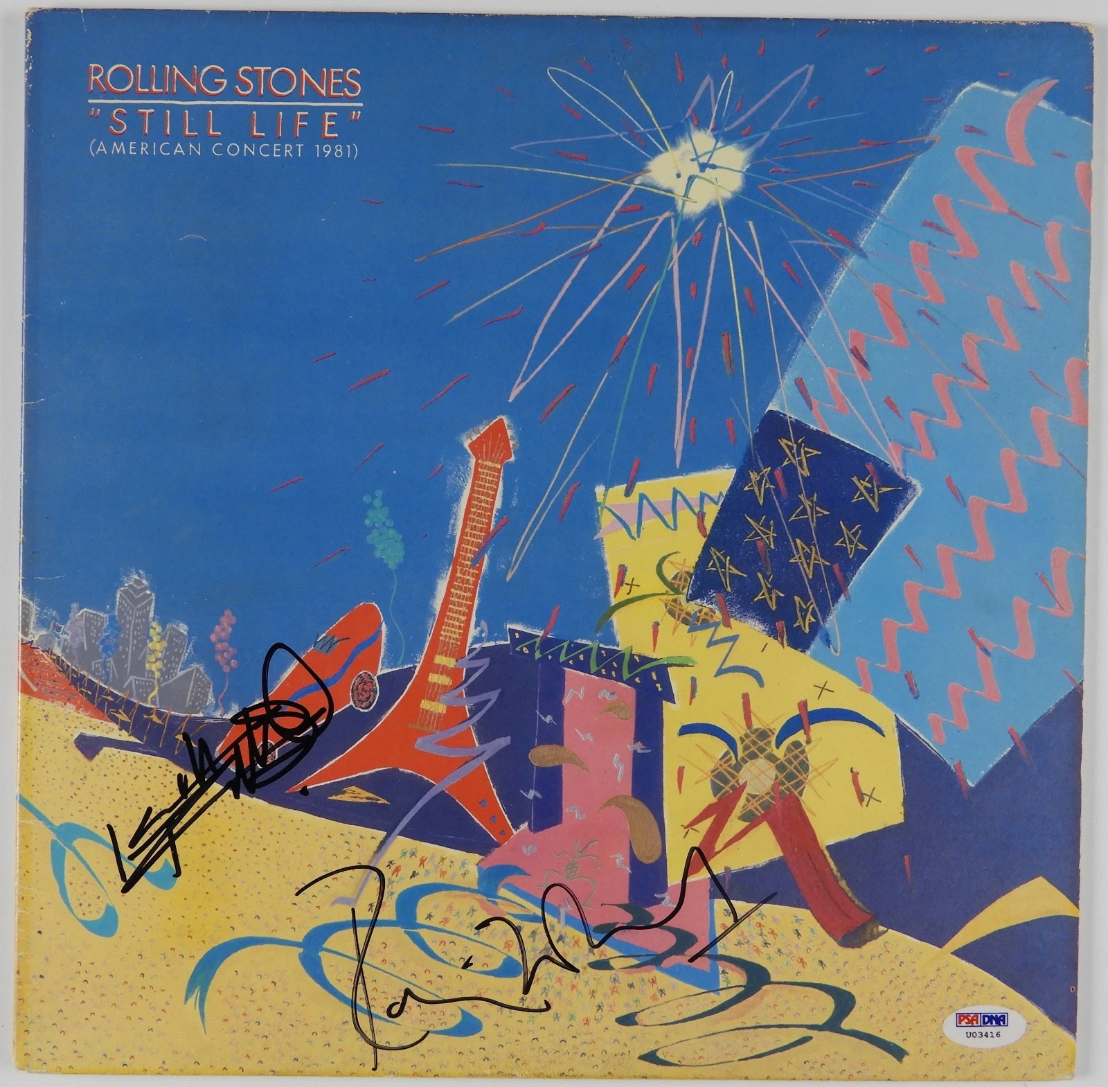 Rolling Stones Keith Richards Ronnie Woods Signed Autograph PSA Album Record
