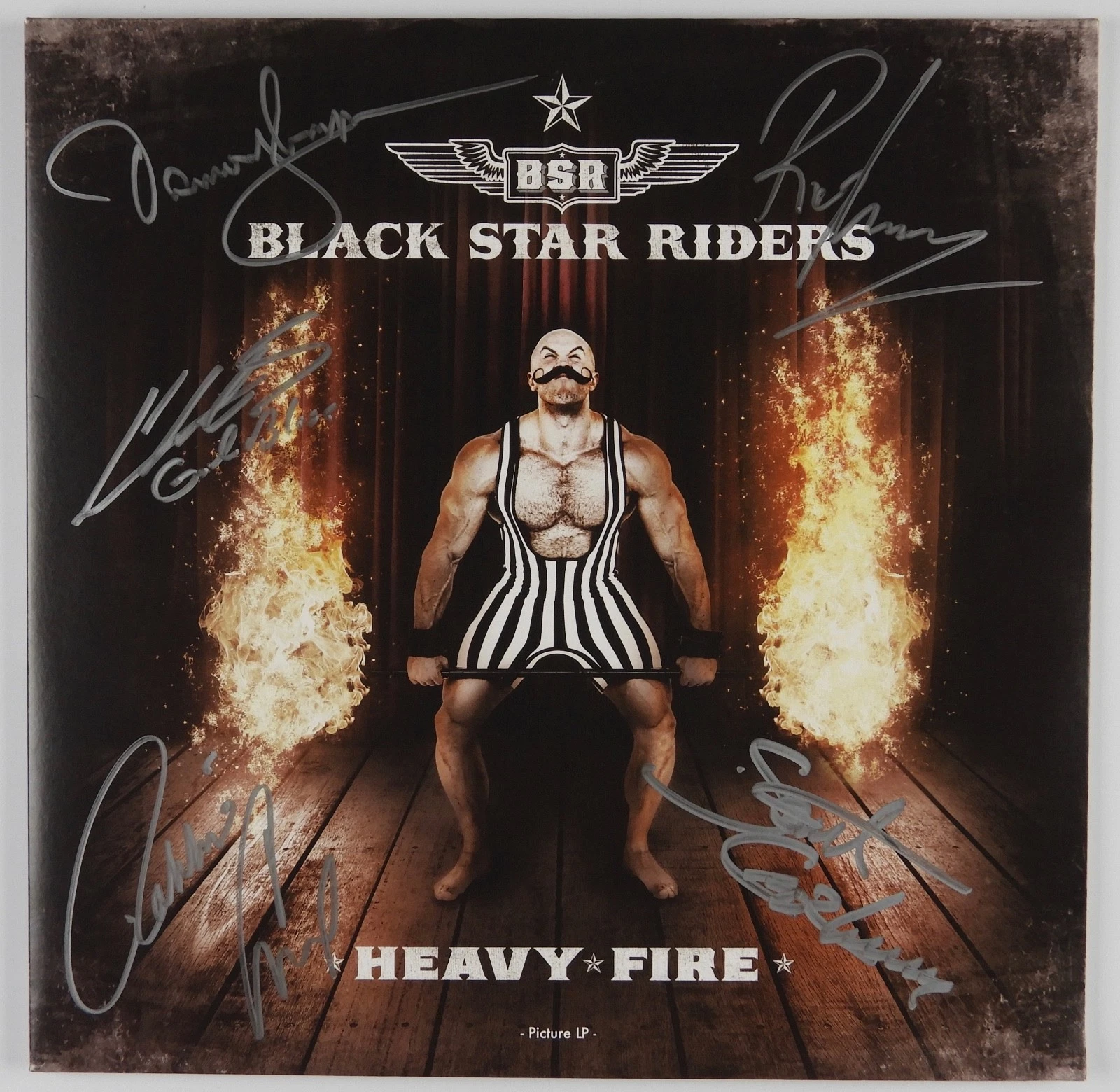 Black Star Riders Signed Autograph Record Album Vinyl JSA Heavy Fire
