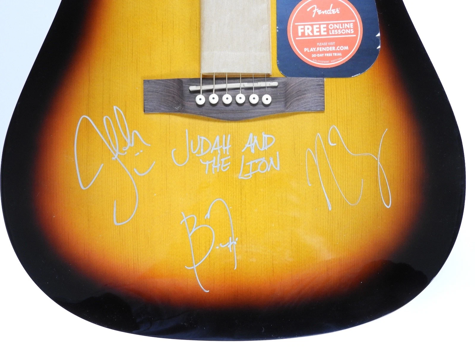 Judah & The Lion JSA Signed Autograph Fender Acoustic Guitar Judah Akers
