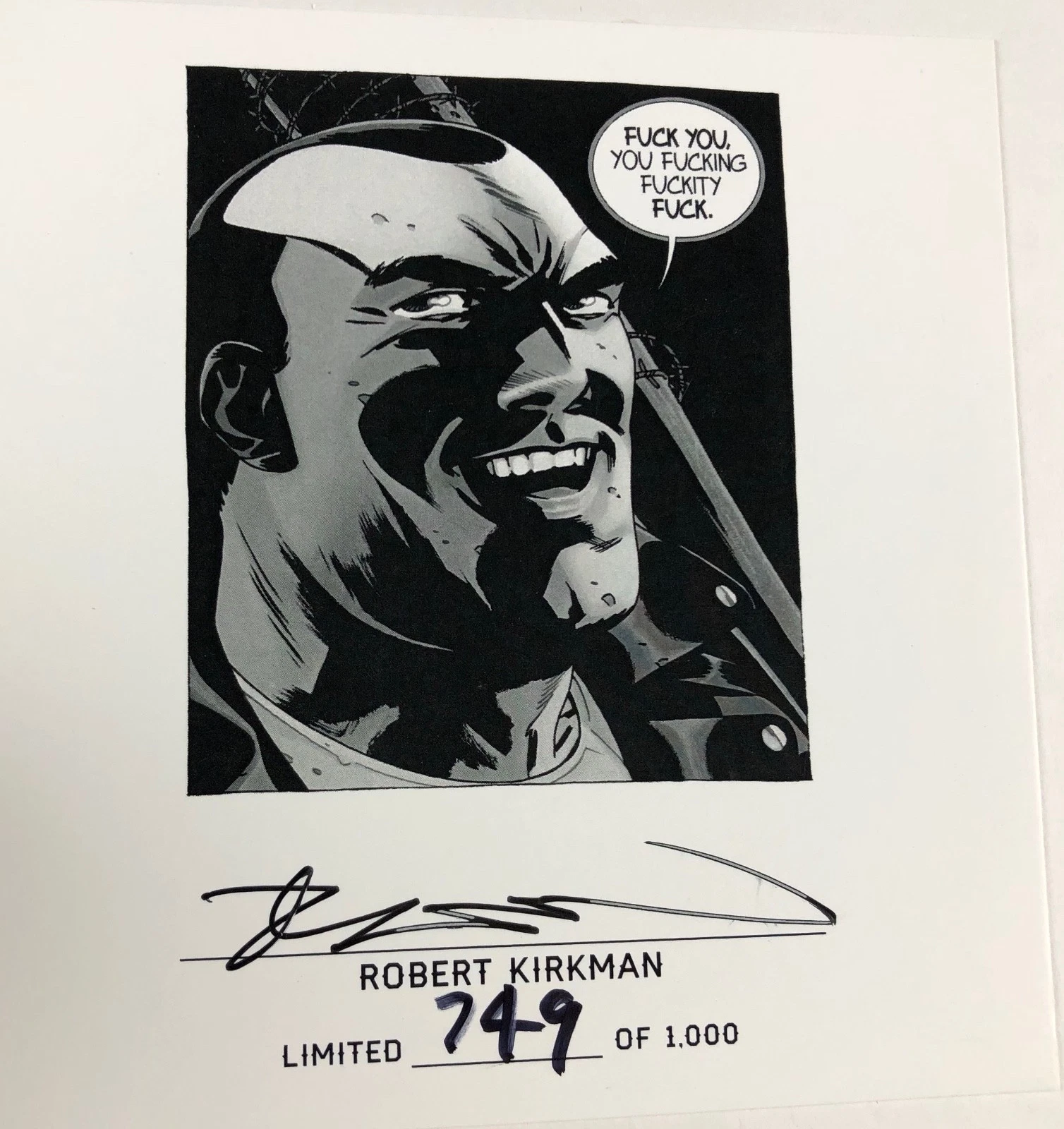 The Quotable Negan Kirkman Signed Edition #749/1000 Sold Out The Walking Dead
