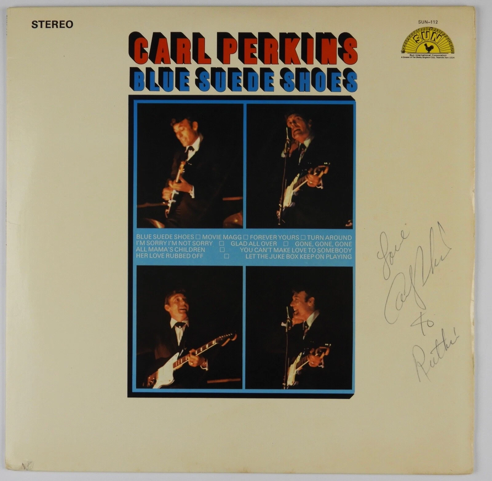 Carl Perkins JSA Signed Autograph Record Album Vinyl Blue Suede Shoes Sun

