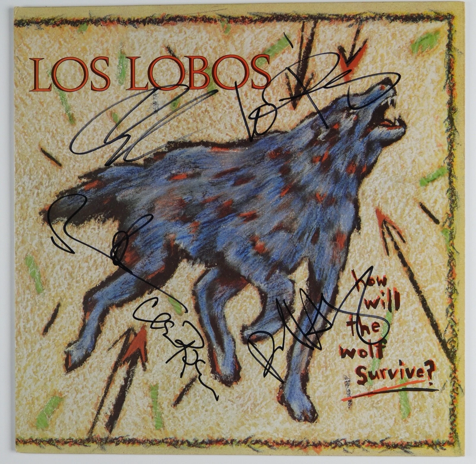 Los Lobos JSA Signed Autograph Album Record Vinyl How Will The Wolf Survive
