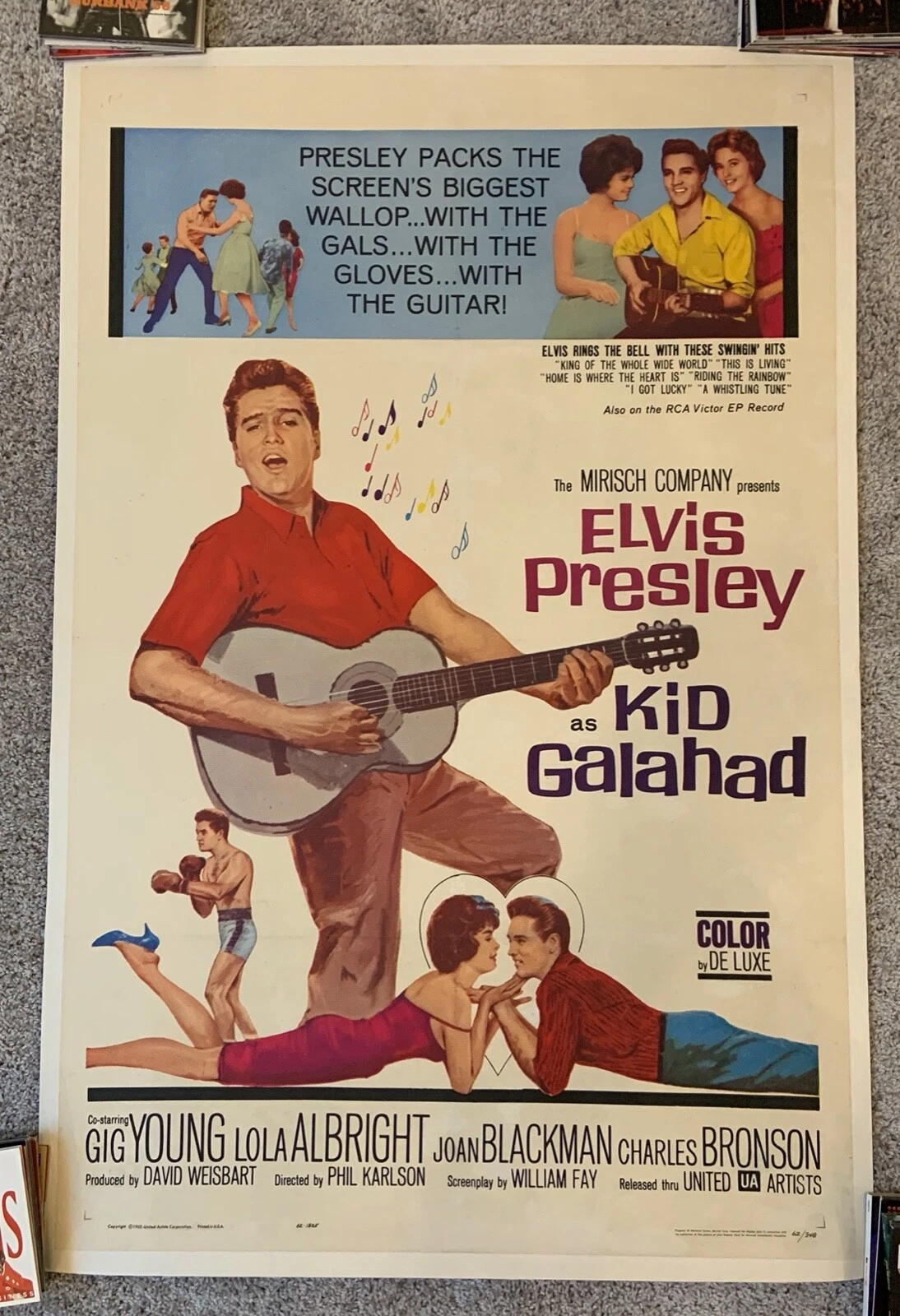 Elvis Presley Kid Galahad Original One Sheet Movie Poster Linen Backed
