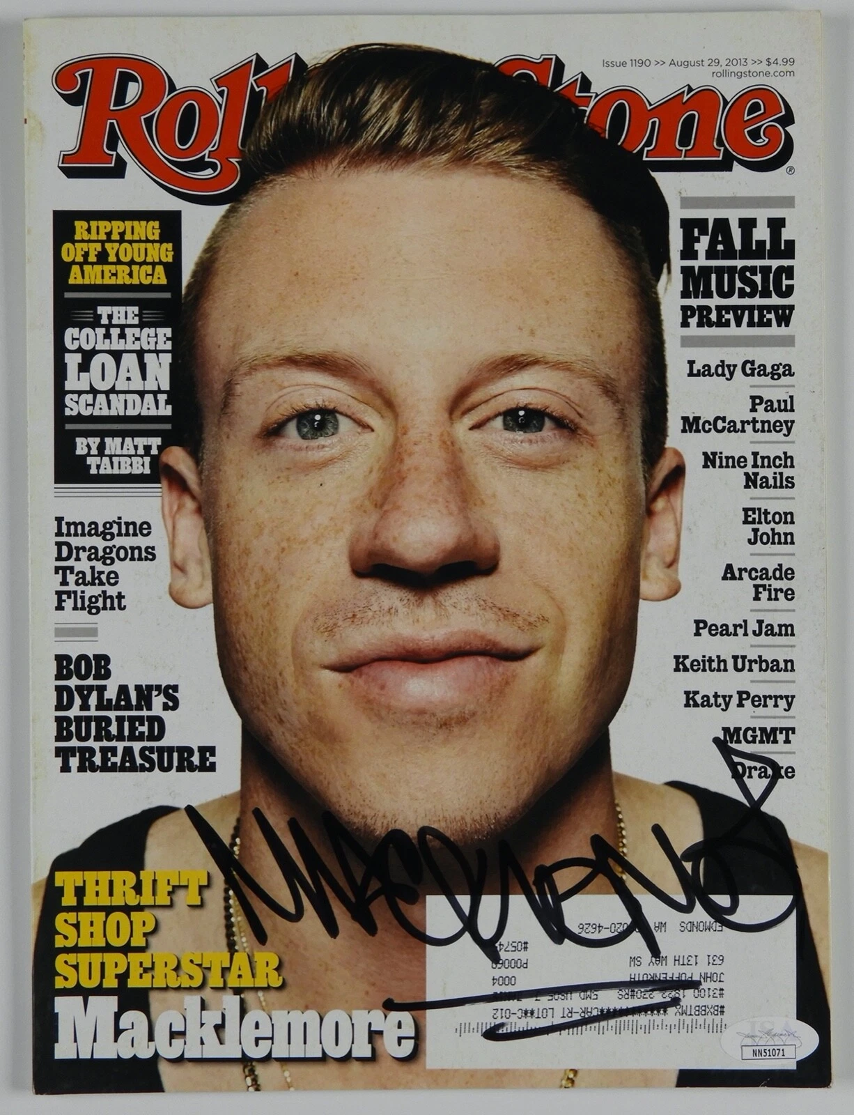 Macklemoore Autograph JSA Signed Rolling Stone Magazine Full Magazine
