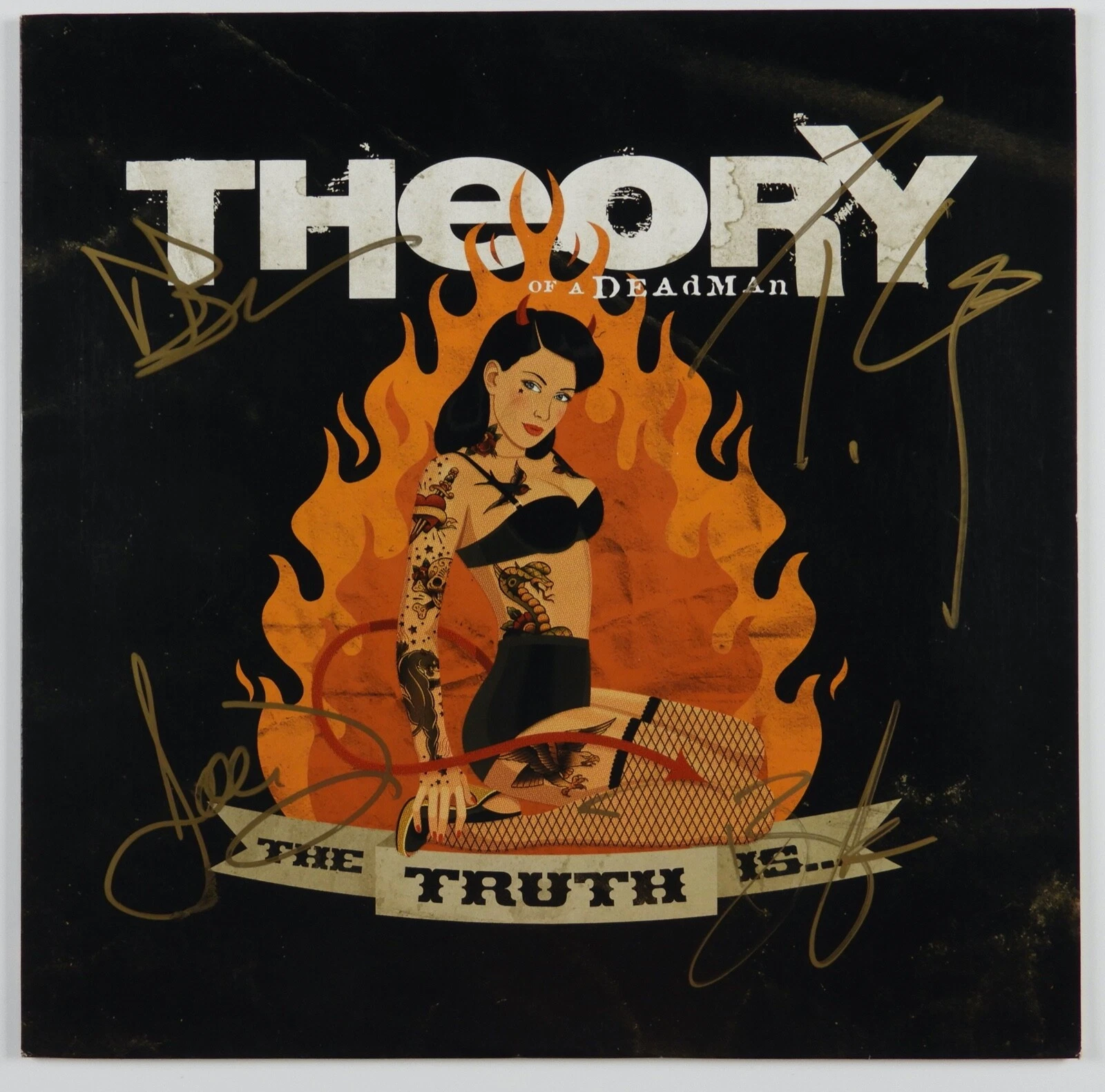 Theory Of A Deadman Signed Autograph Record Album JSA Vinyl LP The Truth Is

