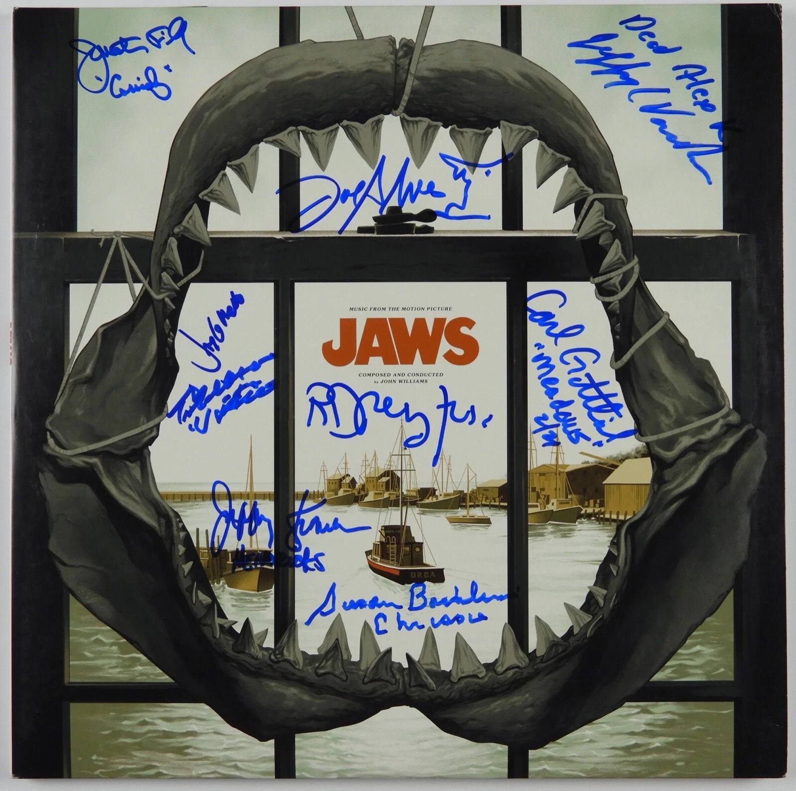 JAWS CAST JSA Signed Autograph Album Soundtrack LP Mondo Richard Dreyfuss + 8
