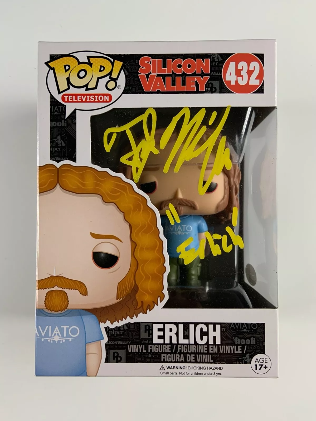 T.J. Miller JSA COA Signed Autograph Funko Pop 432 Silicon Valley Erlich
