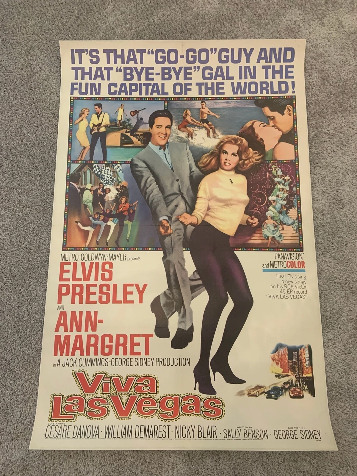 Elvis Presley Viva Las Vegas Original One Sheet Movie Poster Linen Backed
