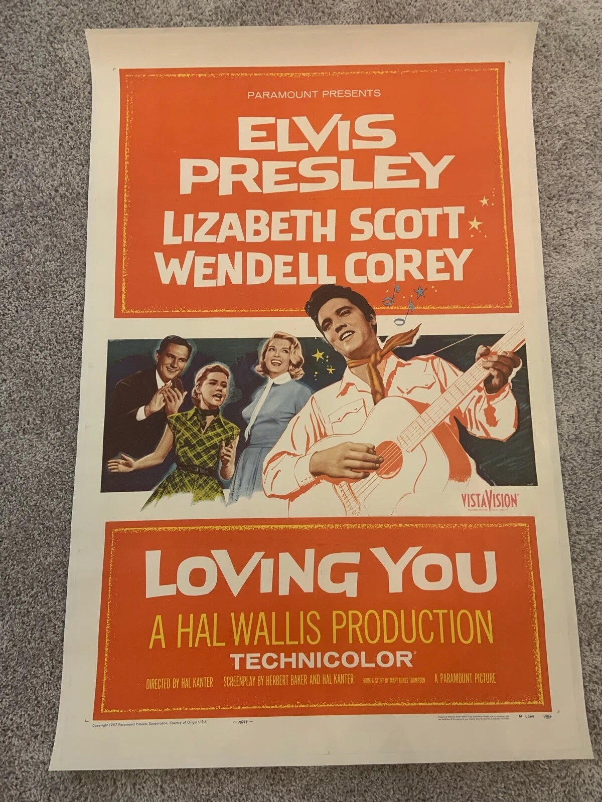 Elvis Presley Loving You Original One Sheet Movie Poster Linen Backed
