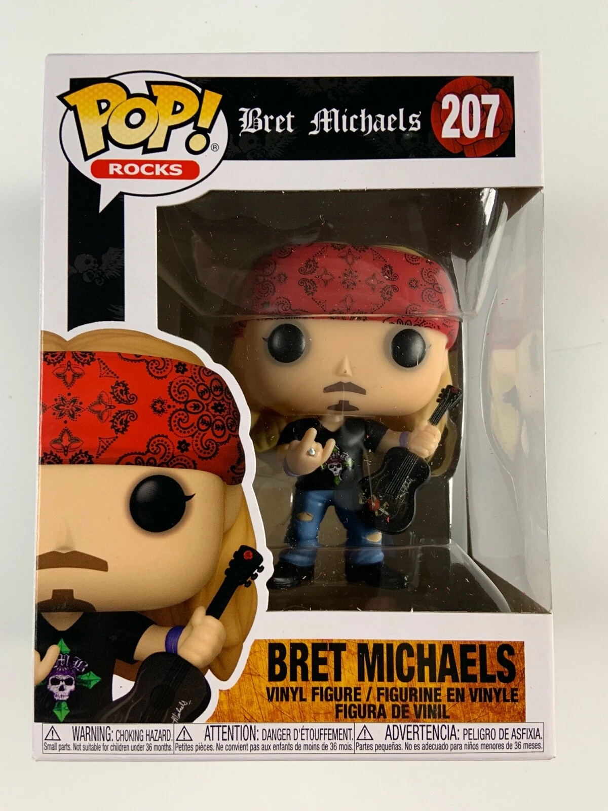Bret Michaels Poison JSA COA Signed Autograph Funko Pop 207
