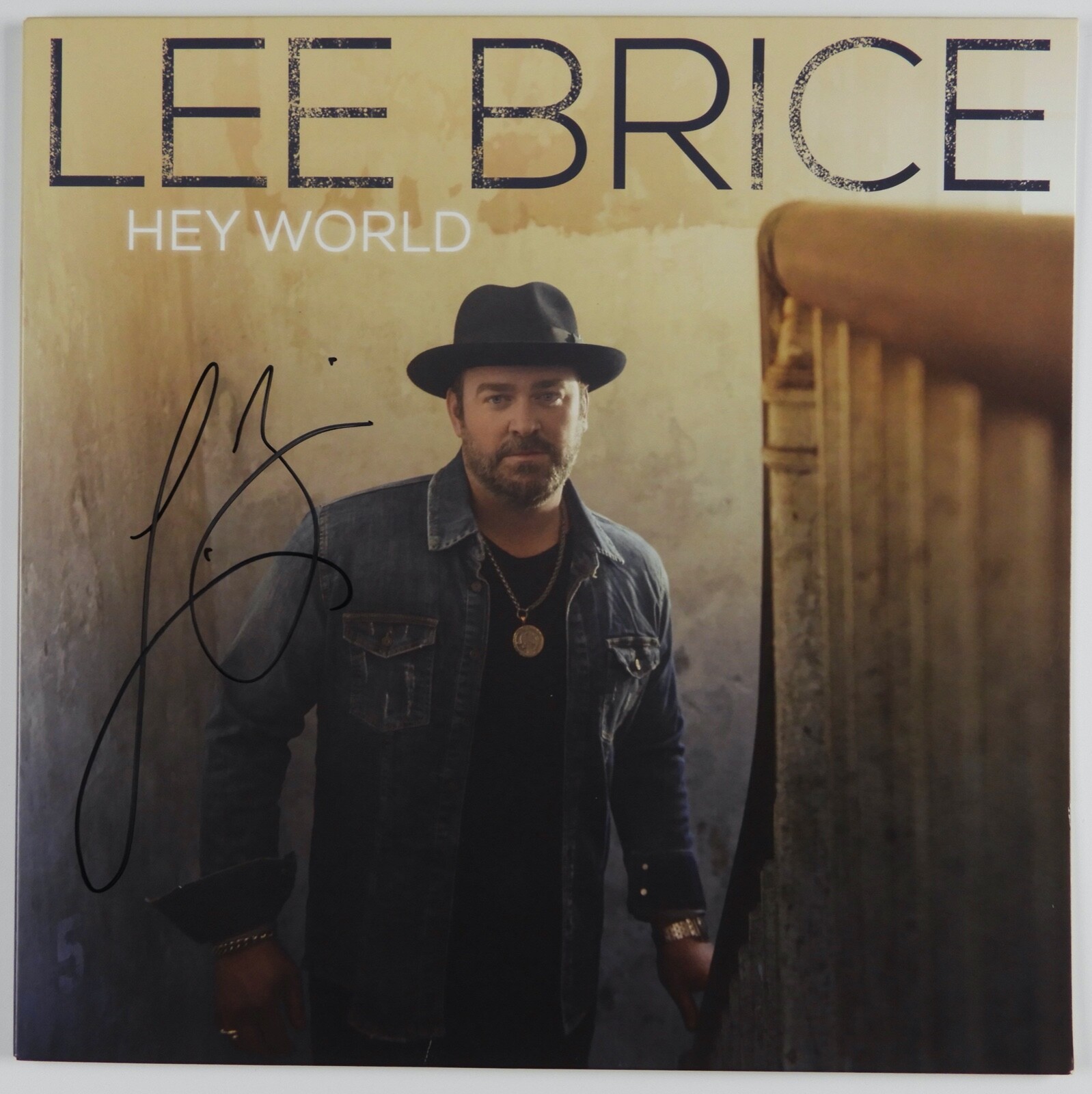 Lee Brice Signed JSA Signed Autograph Album Record LP Green Vinyl Hey World

