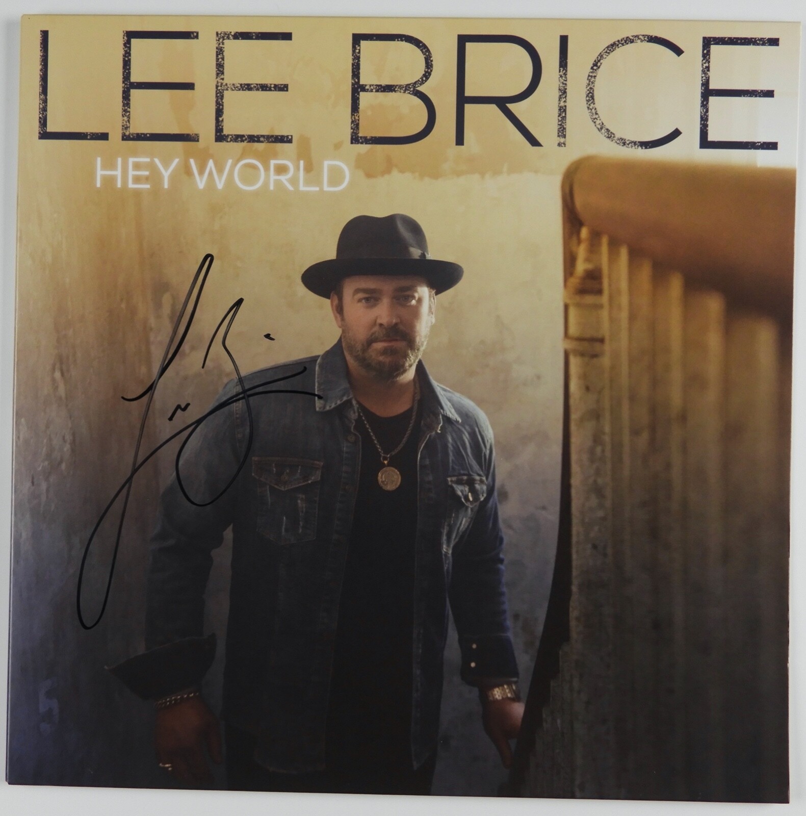 Lee Brice Signed JSA Signed Autograph Album Record LP Green Vinyl Hey World
