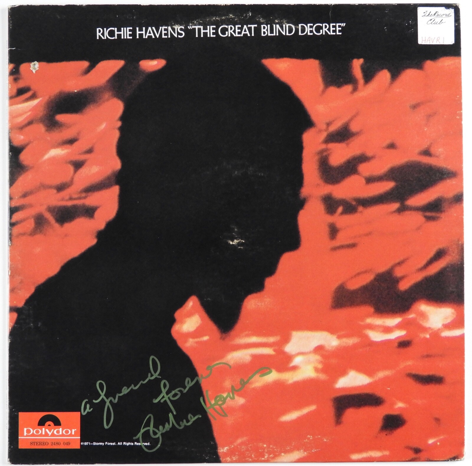 Richie Havens JSA Signed Autograph Album Record The Great Blind Degree
