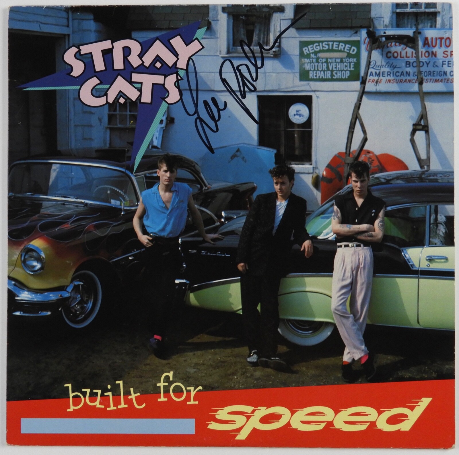 Stray Cats Lee Rocker Signed JSA Signed Autograph Album Record Built For Speed
