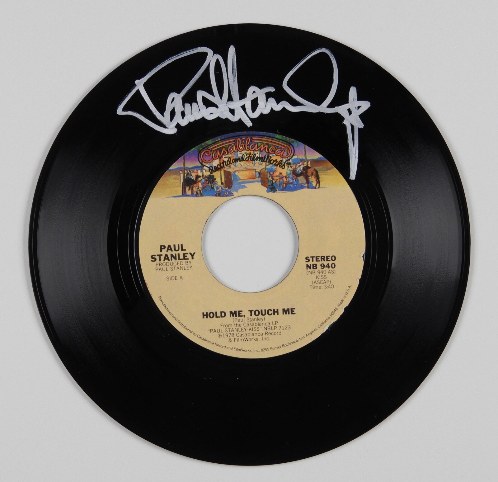 KISS Paul Stanley JSA Signed 45 Autograph Signed Record Hold Me Touch Me
