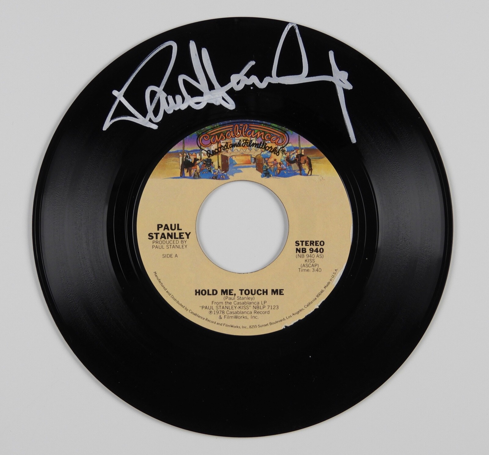 KISS Paul Stanley JSA Signed 45 Autograph Signed Record Hold Me Touch Me

