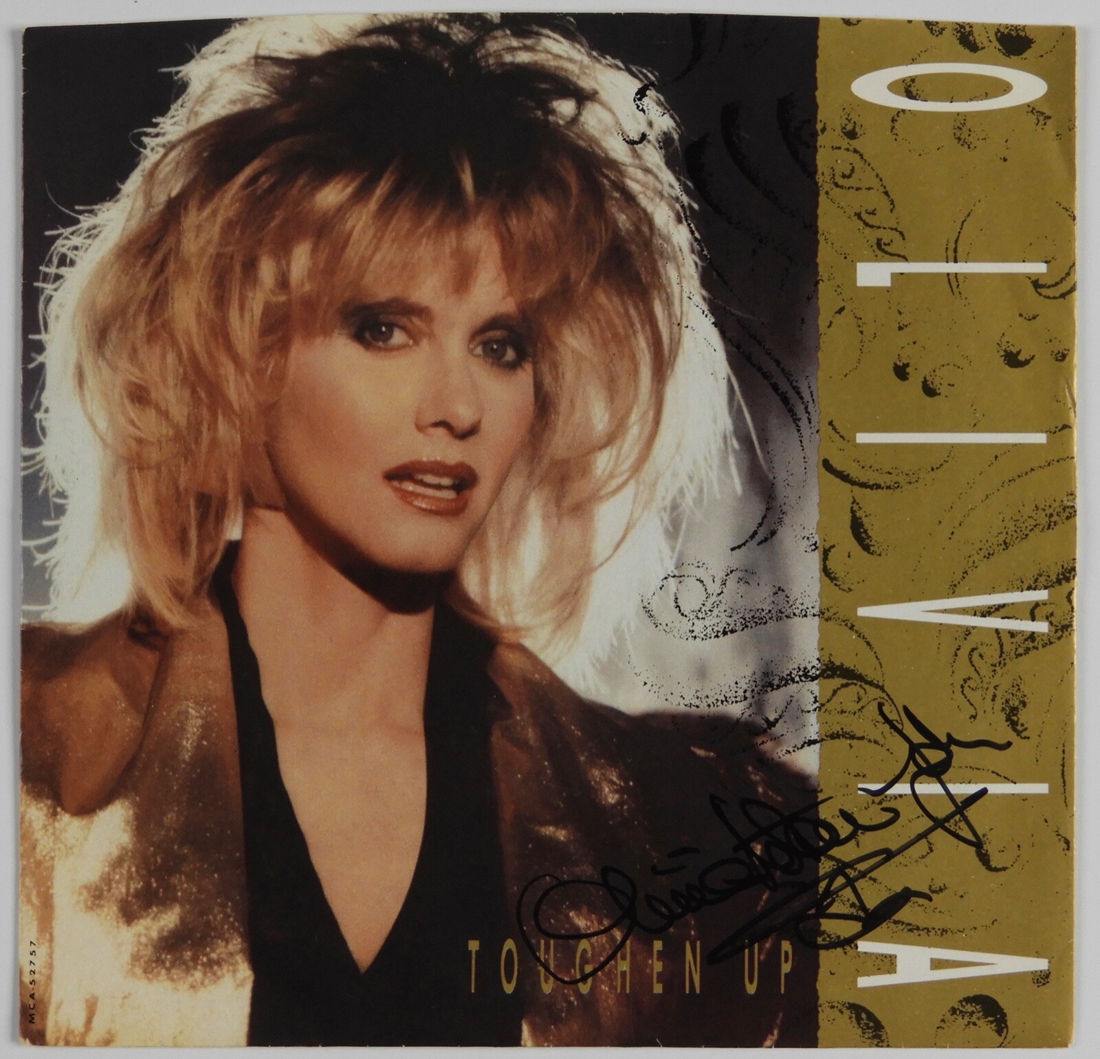 Olivia Newton-John JSA Autograph Signed 45 Record Toughen Up

