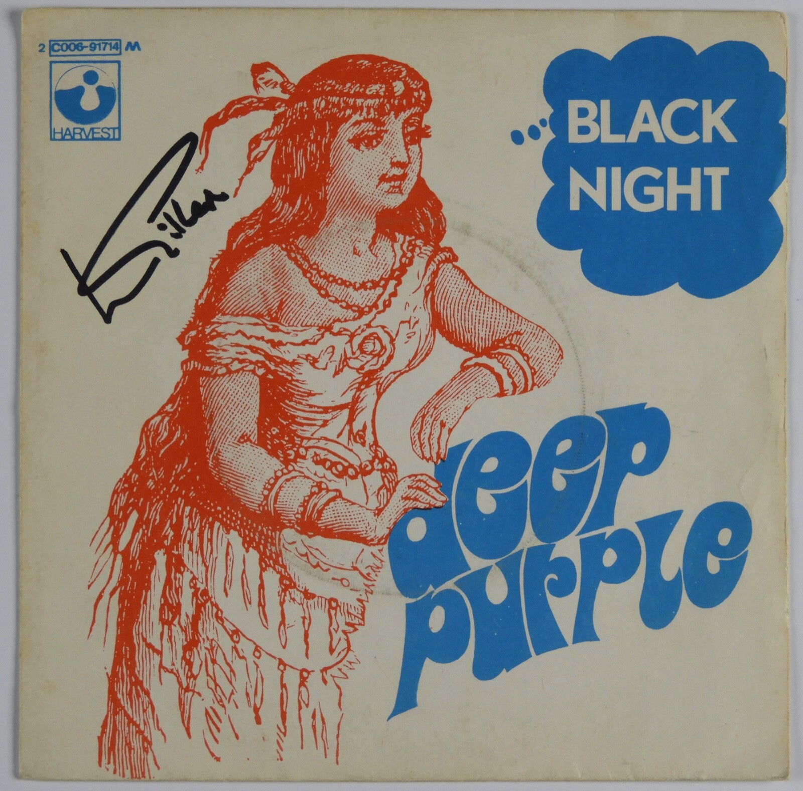 Ian Gillan Deep Purple Signed Autograph 45 JSA Vinyl Record Sleeve Black Night
