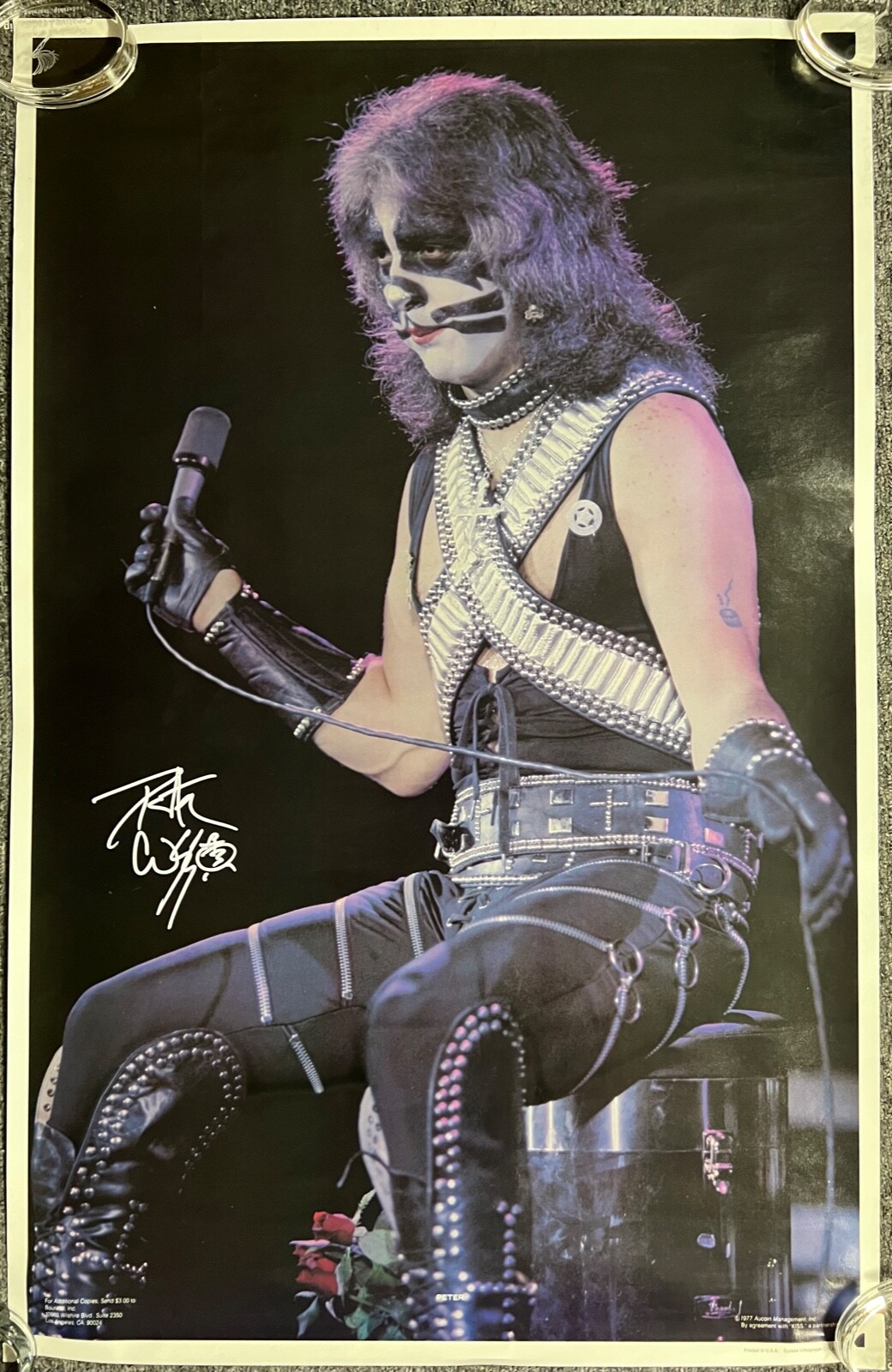 KISS Peter Criss Signed Autograph JSA ALIVE II Aucoin Original Poster 1977
