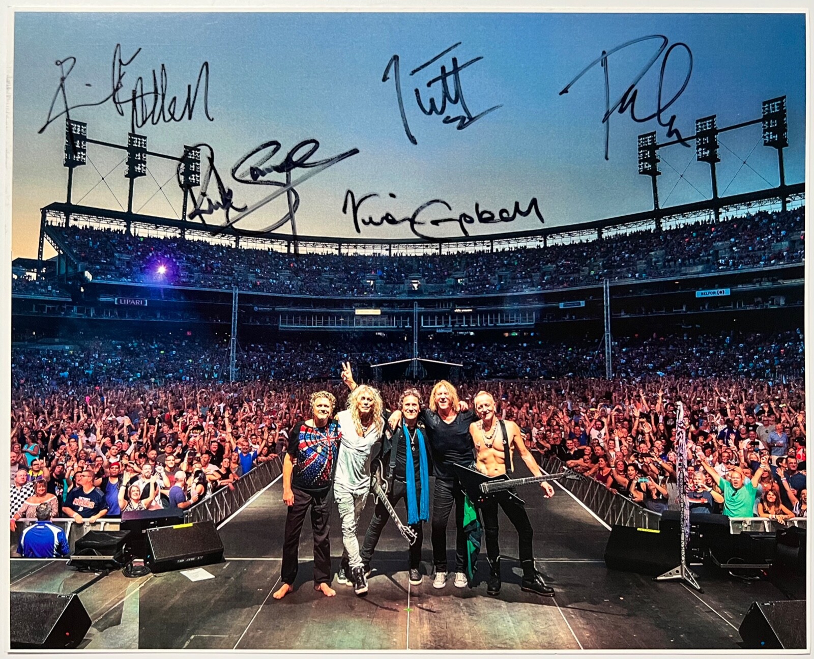 Def Leppard JSA Signed Autograph 8 x 10 Photo Fully Signed Stadium Tour
