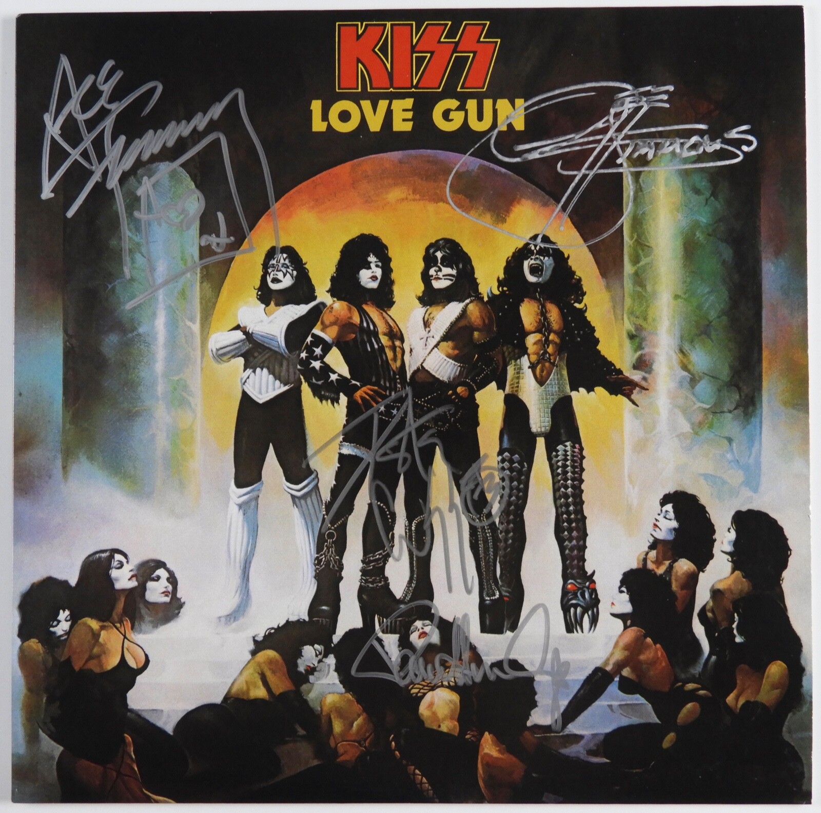 KISS JSA Fully Signed Autograph Album Love Gun Gene Simmons Peter +

