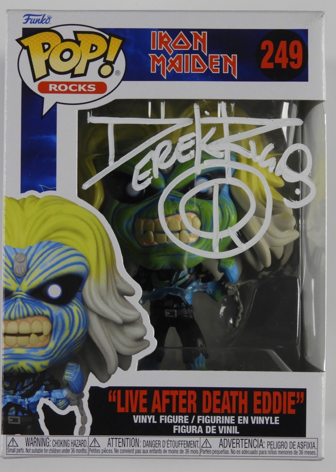 Derek Riggs JSA Autograph Signed Eddie Iron Maiden FUNKO POP #249
