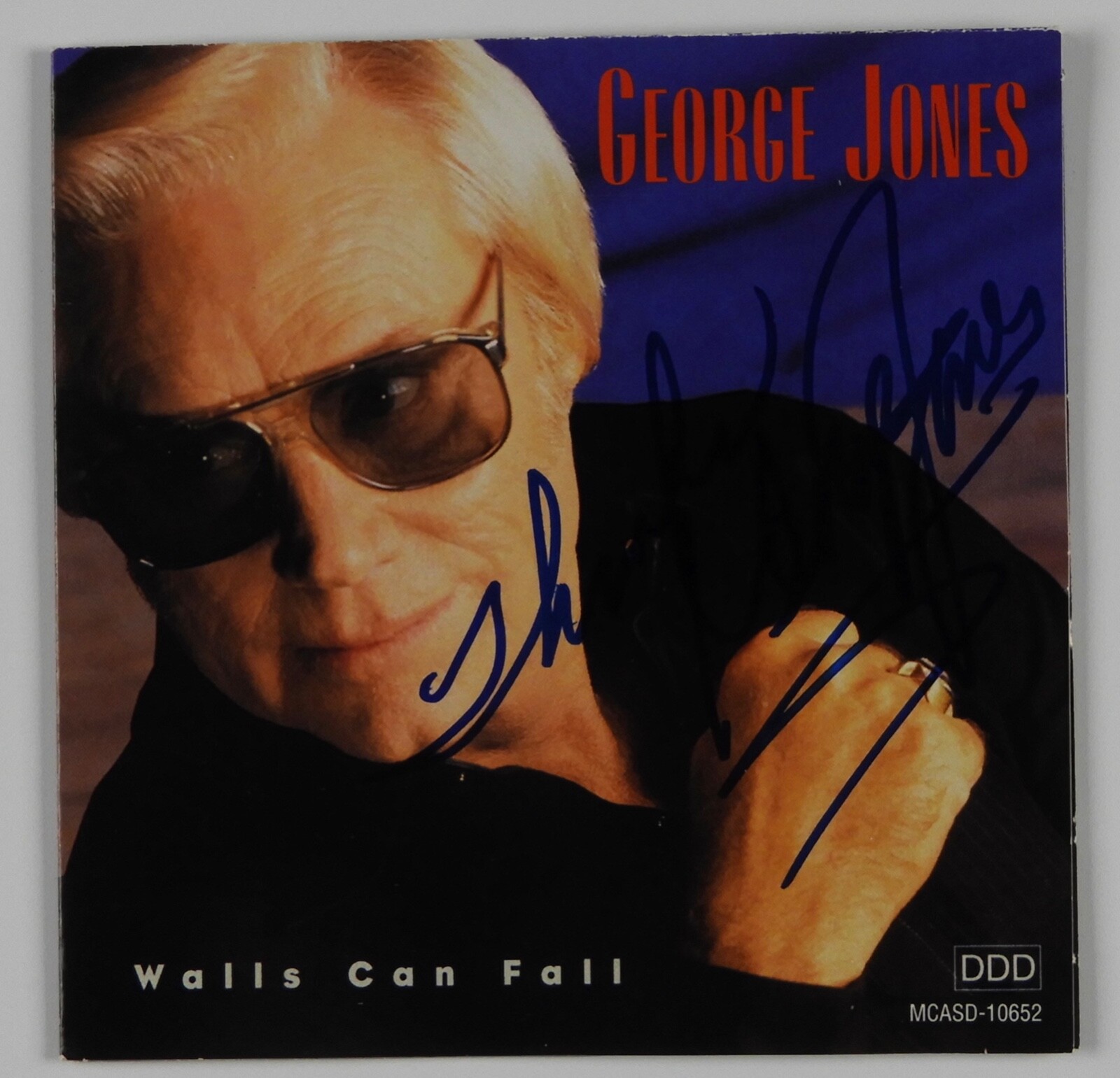 George Jones JSA Signed Autograph CD Booklet Walls Can Fall
