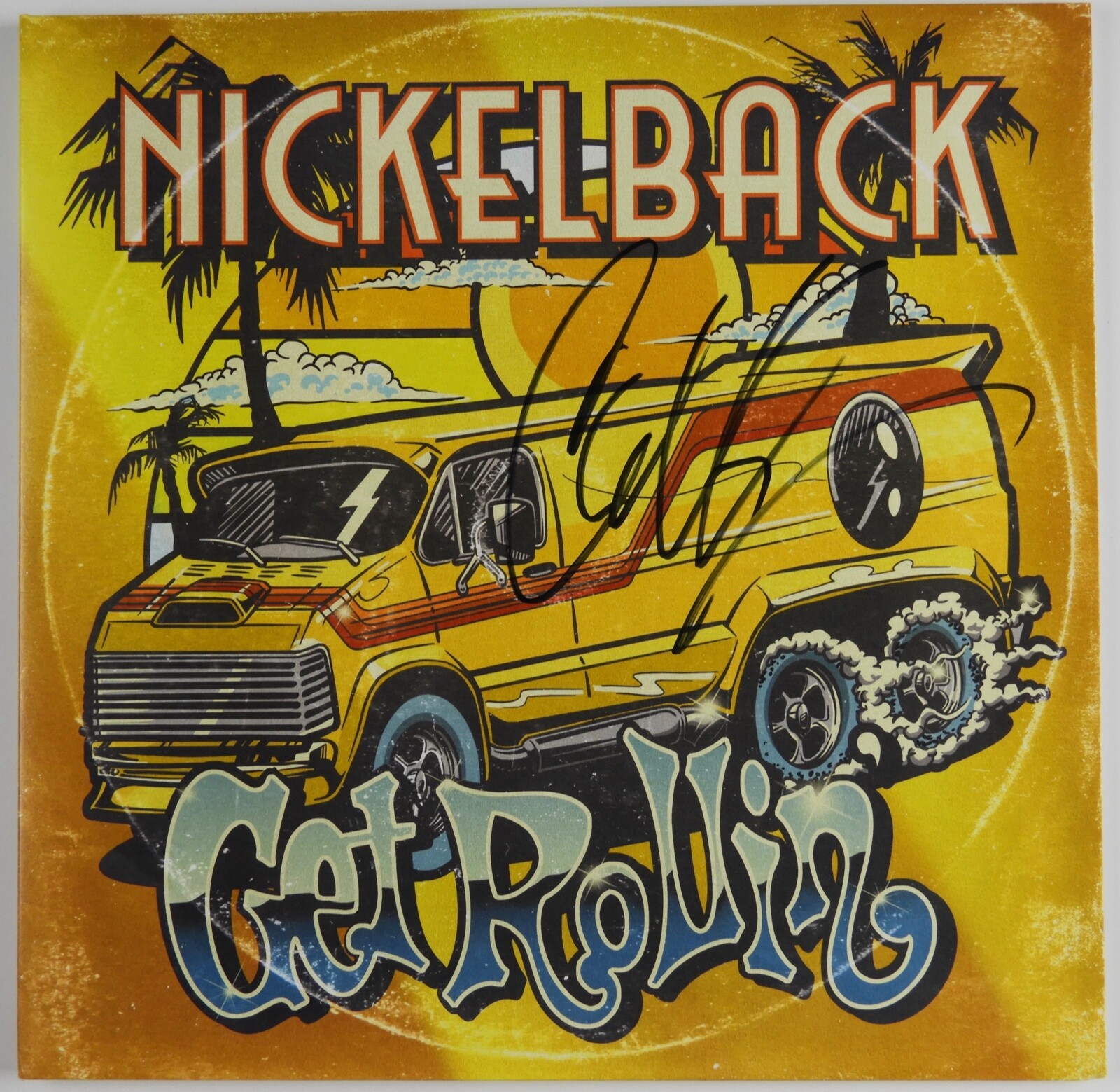 Nickelback JSA Chad Kroeger Signed Autograph Album Record LP Get Rollin'
