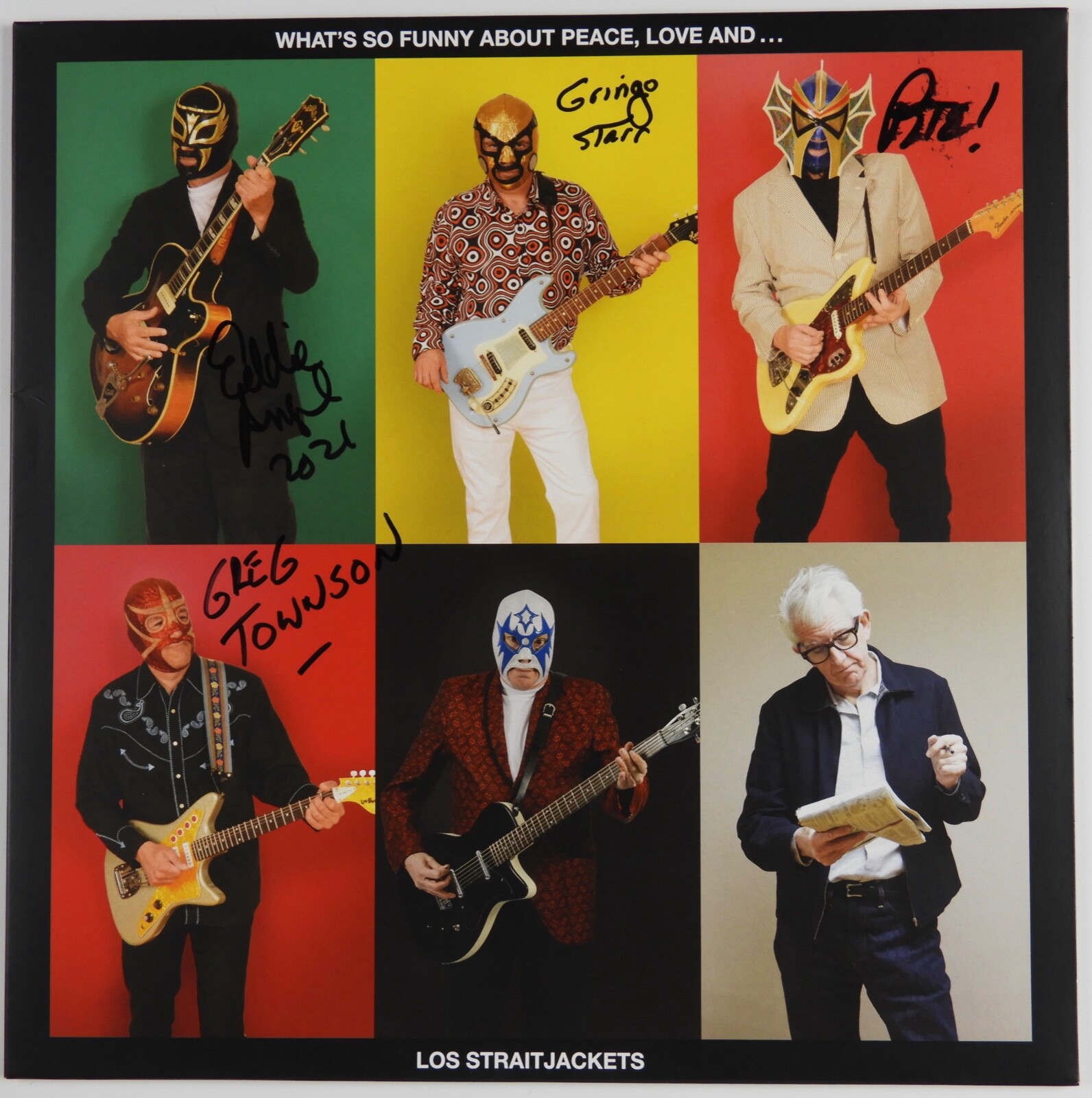 Los Straightjackets Signed JSA Autograph Album Record What's So Funny About
