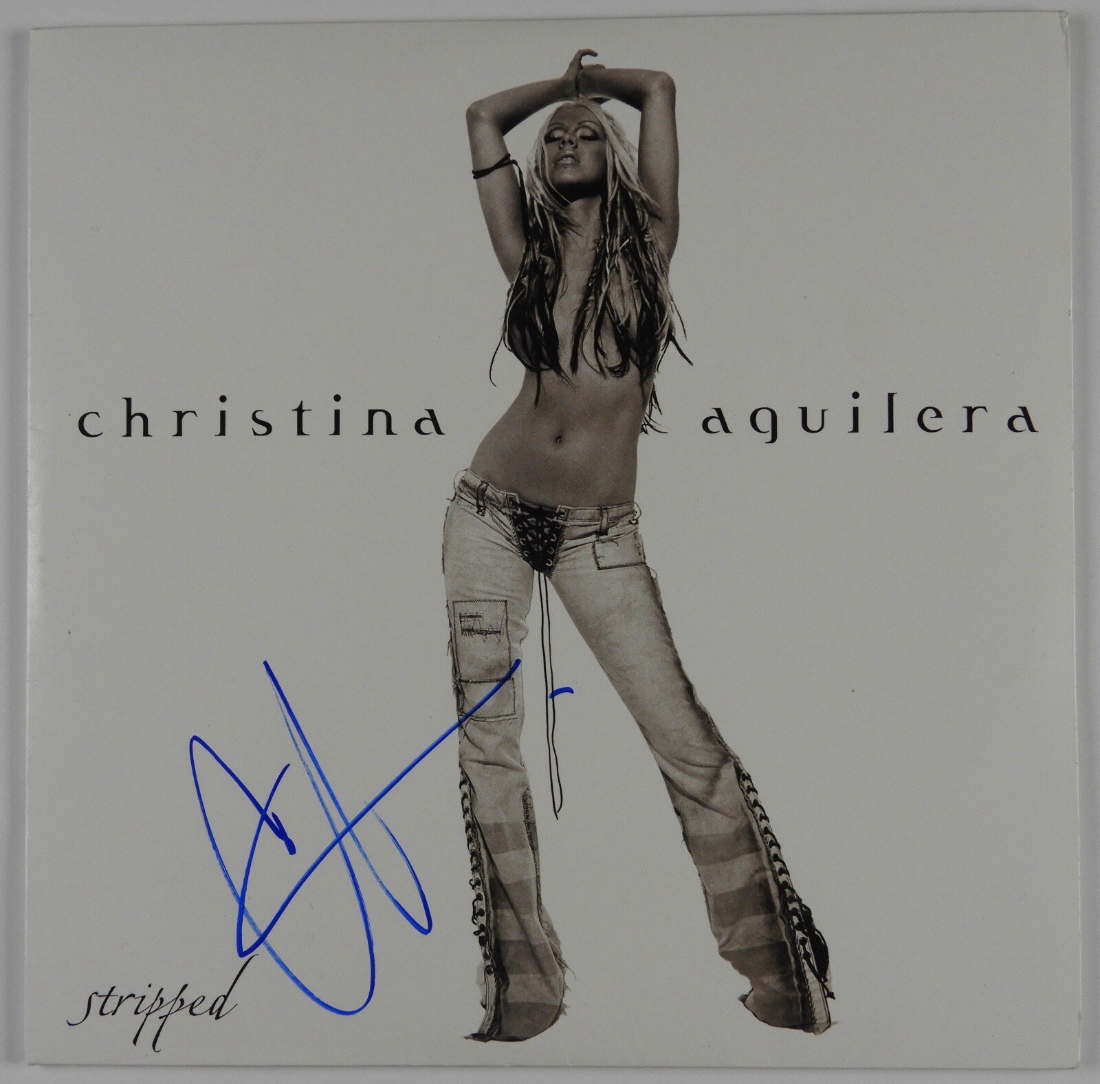Christian Aguilera Signed Autograph Album JSA Record Vinyl Stripped
