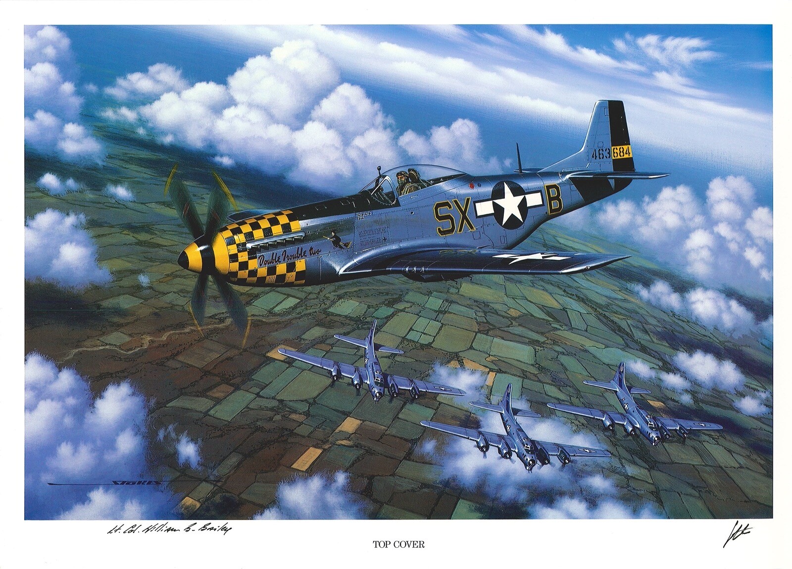 WILLIAM BAILEY HAND SIGNED TOP COVER PRINT STAN STOKES P-51 353RD FG COLLECTIBLE MEMORABILIA