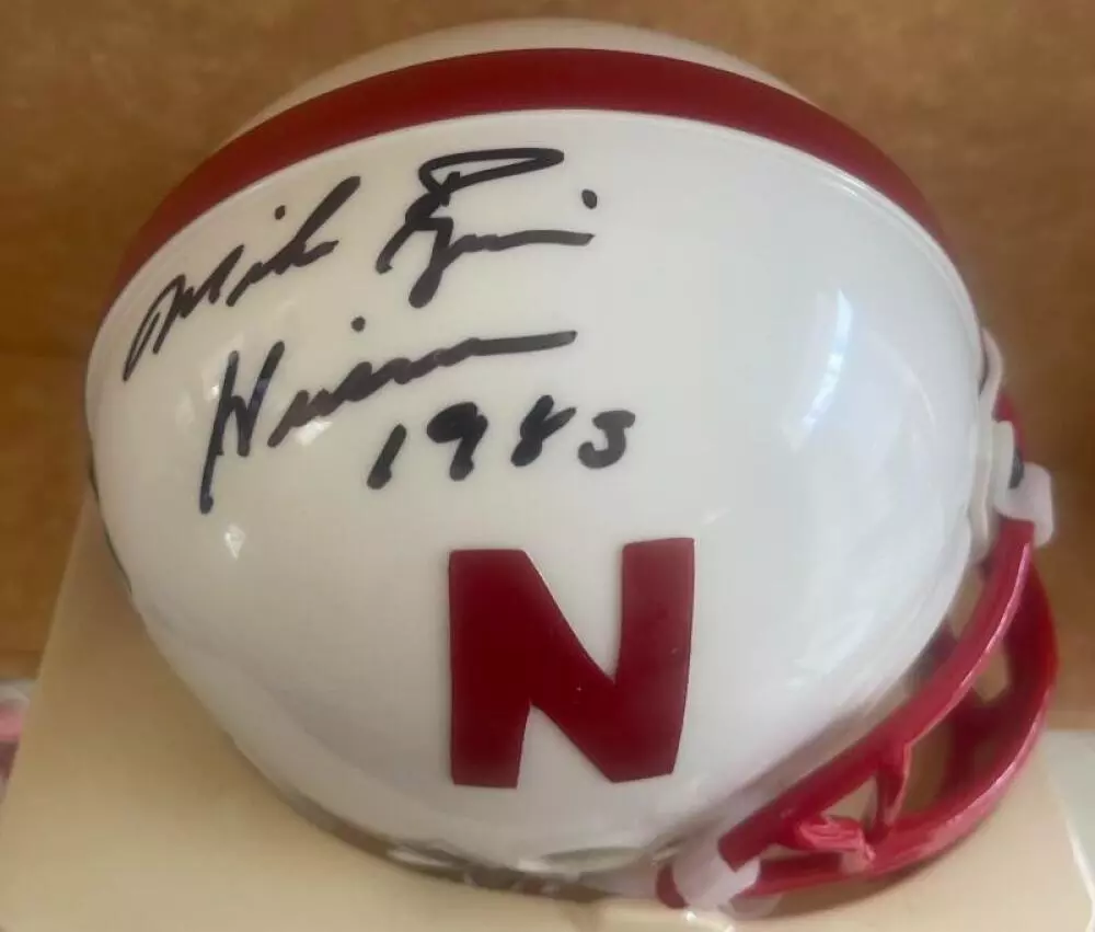 MIKE ROZIER NEBRASKA HEISMANN 1983 SIGNED AUTO MINI HELMET BECKETT AUTH

