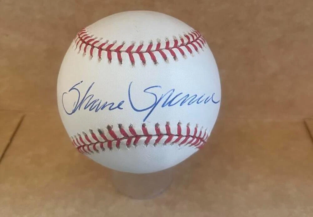 SHANE SPENCER YANKEES SIGNED AUTO A.L. BASEBALL BECKETT AUTH
