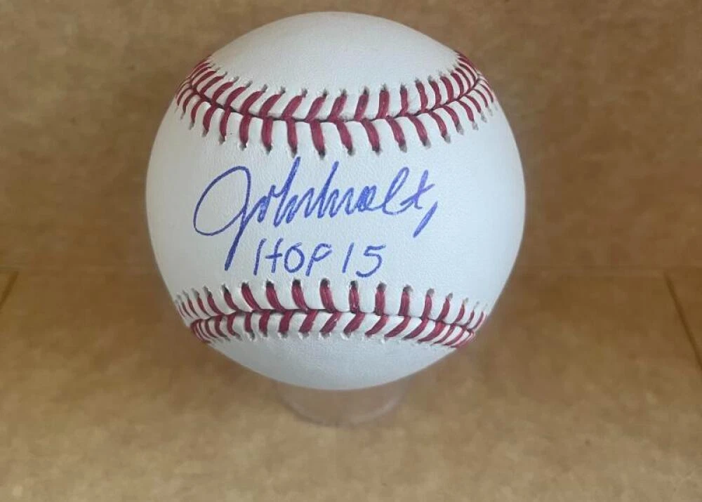 JOHN SMOLTZ BRAVES HOF 15 SIGNED AUTOGRAPHED M.L. BASEBALL BECKETT AUTH
