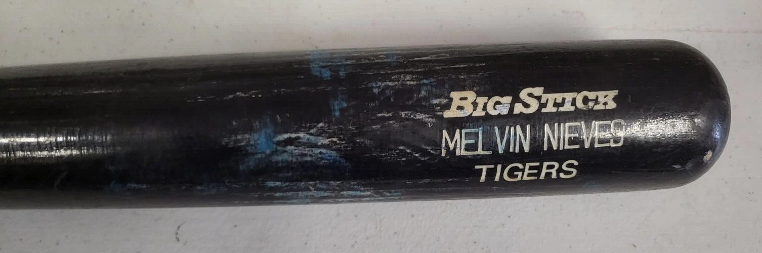 MELVIN NIEVES DETROIT TIGERS GAME USED RAWLINGS BIG STICK BASEBALL BAT RARE
