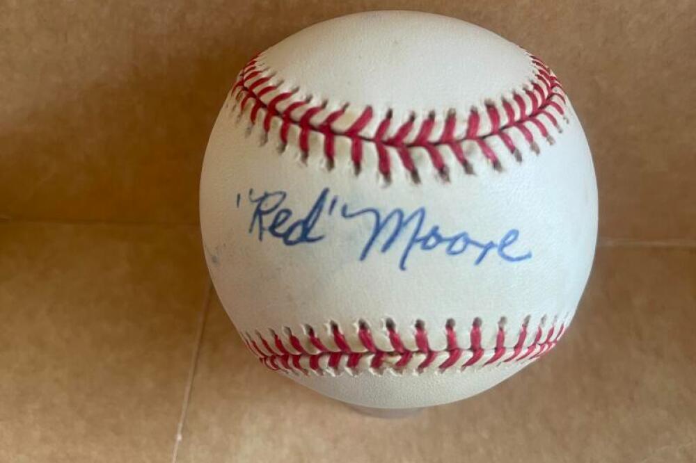 RED MOORE NEGRO LEAGUES STAR SIGNED AUTO N.L. BASEBALL BECKETT AUTH
