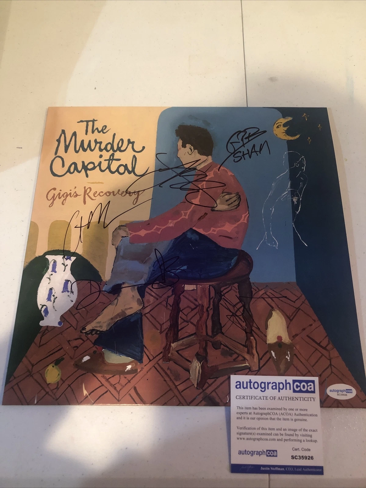 THE MURDER CAPITAL SIGNED AUTOGRAPH VINYL ALBUM ACOA GIGIS RECOVERY LP RECORD
