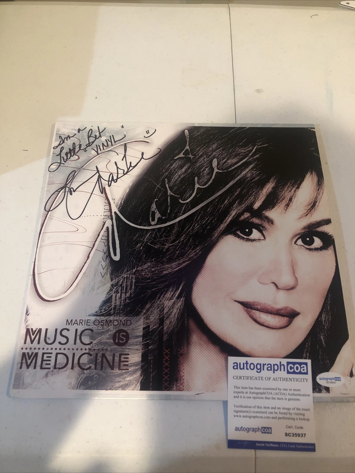 MARIE OSMOND SIGNED AUTOGRAPH VINYL ALBUM MUSIC IS MEDICINE ACOA LP RECORD
