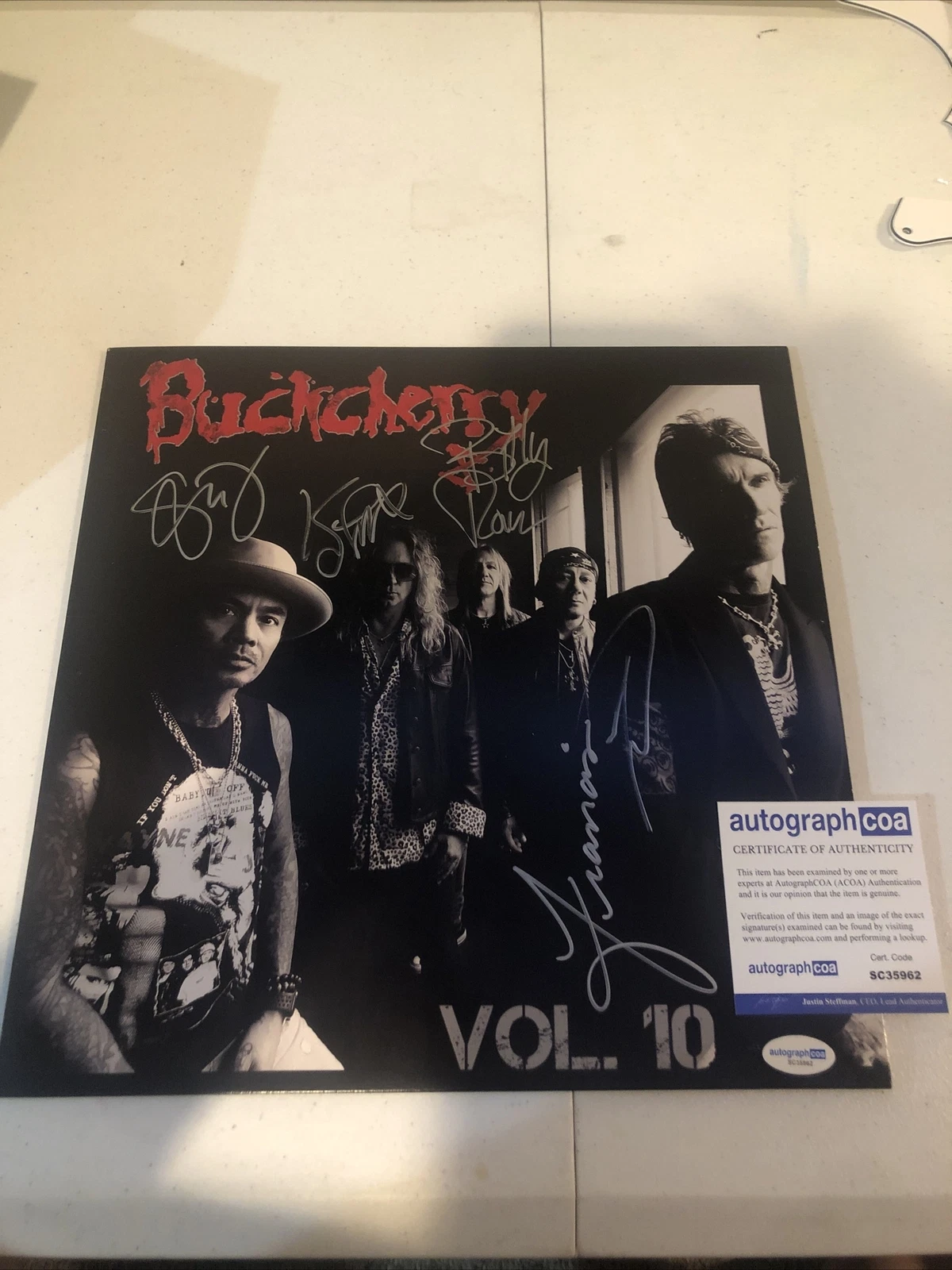 BUCKCHERRY SIGNED AUTOGRAPH VINYL ALBUM ACOA VOL 10 RECORD LP JOSH TODD & BAND
