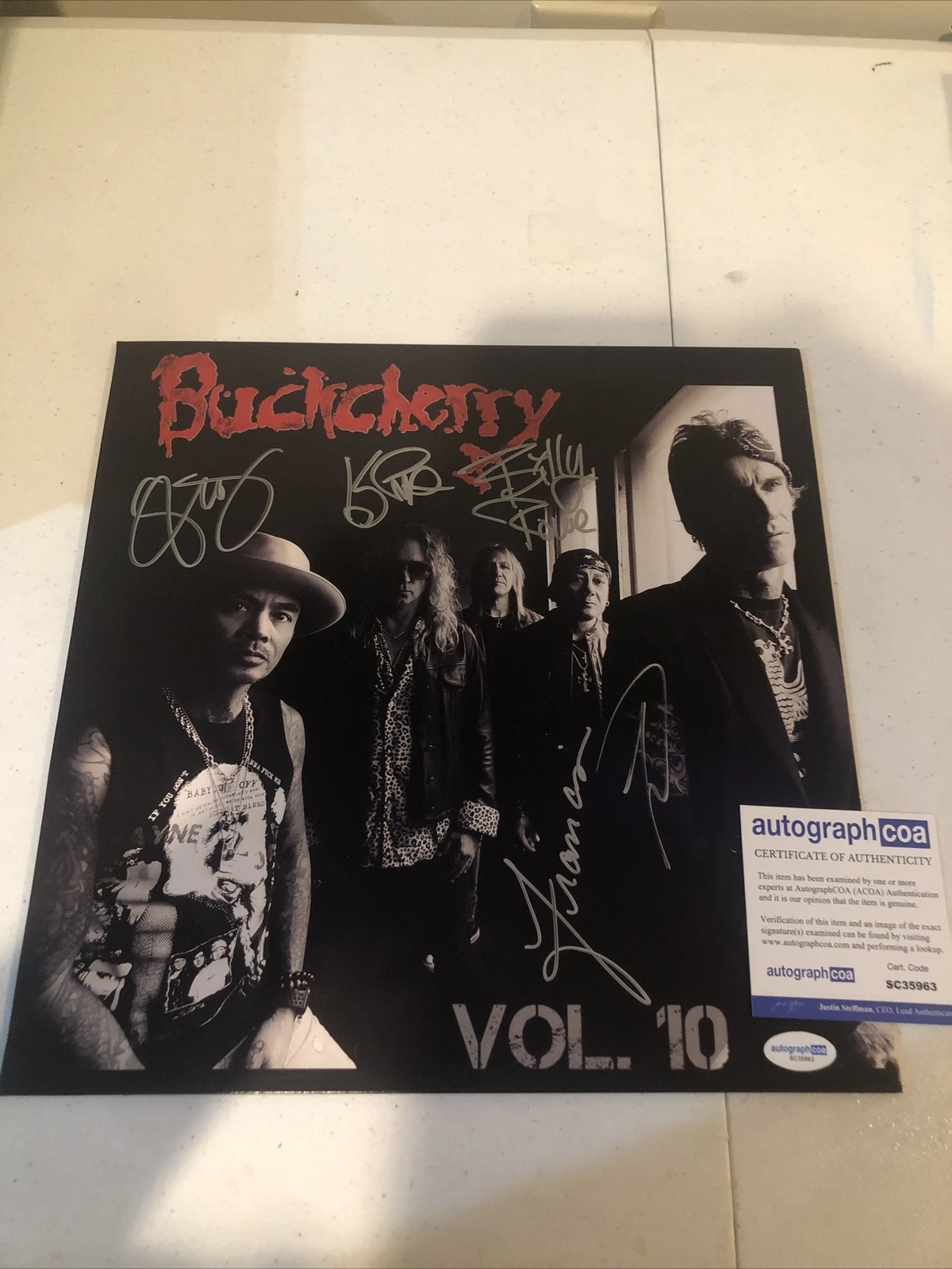 BUCKCHERRY SIGNED AUTOGRAPH VINYL ALBUM ACOA VOL 10 RECORD LP JOSH TODD & BAND
