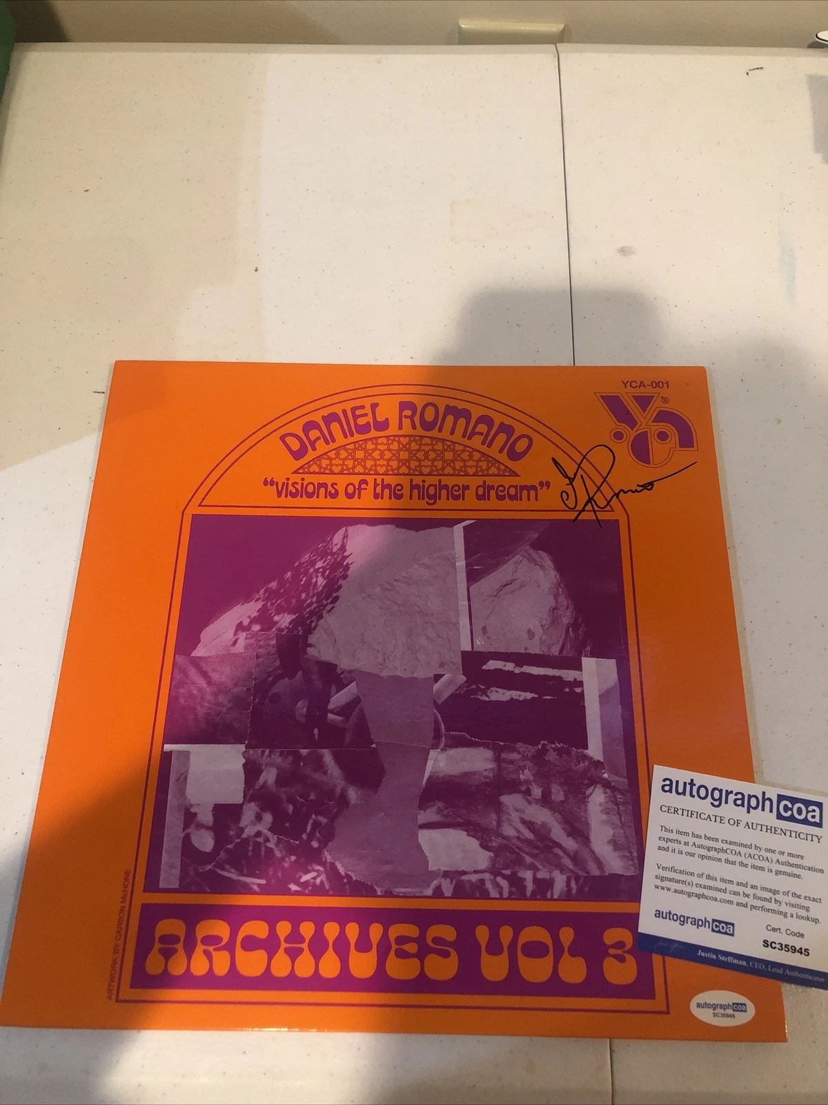 DANIEL ROMANO SIGNED AUTOGRAPH VINYL ALBUM ACOA VISIONS OF THE HIGHER DREAM LP
